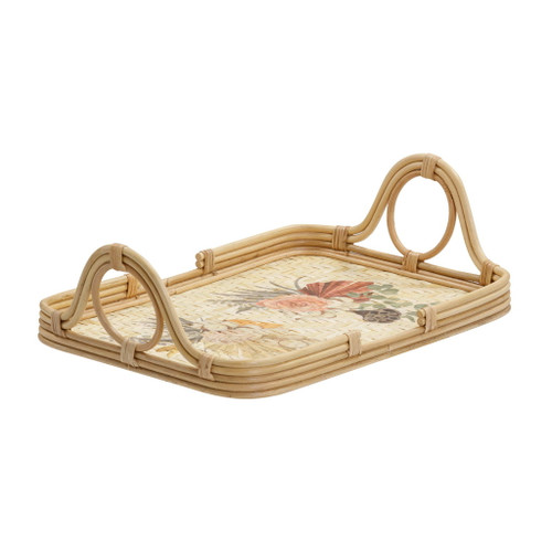 Corey - Floral Bamboo Tray - Multi Corey - Floral Bamboo Tray - Multi