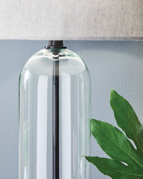 Kerrbrook - Clear / Black - Glass Table Lamp