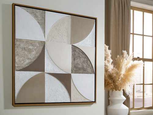Harelman - Tan / Taupe / White - Wall Art