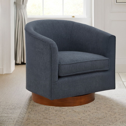 Miramar - Swivel Barrel Chair With Wooden Base