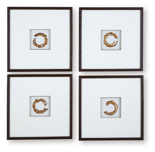 Dallbourne - White / Gold Finish - Wall Art Set (Set of 4)