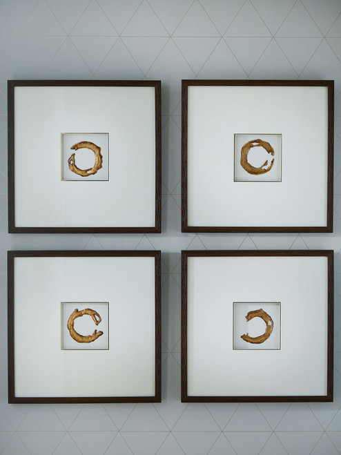 Dallbourne - White / Gold Finish - Wall Art Set (Set of 4)
