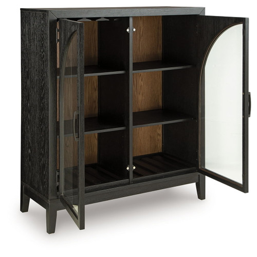 Armenleigh - Black / Brown - Bar Cabinet