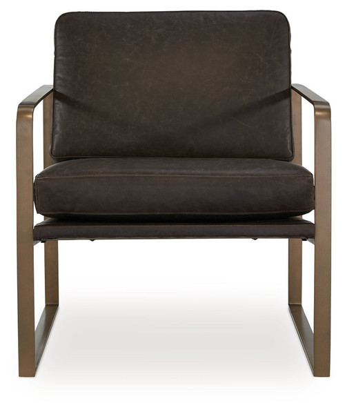 Bradett - Dark Brown / Gold Finish - Accent Chair