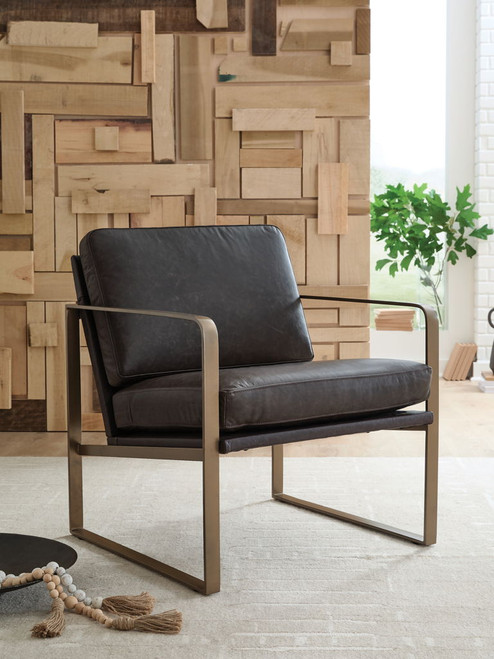 Bradett - Dark Brown / Gold Finish - Accent Chair