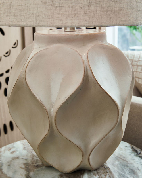 Edselham - Distressed Cream - Paper Table Lamp