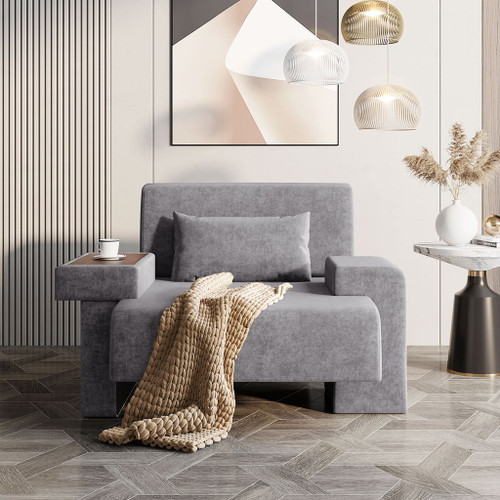 Modern Oversized Armchair With Soft Cushion For Living Room