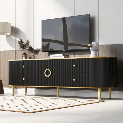 Modern TV Stand With 4 Drawers And 1 Cabinet