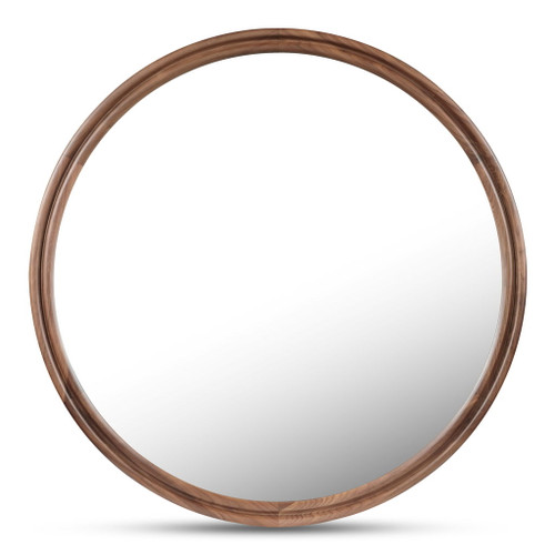 Alcott - Round Accent Mirror Large - Walnut