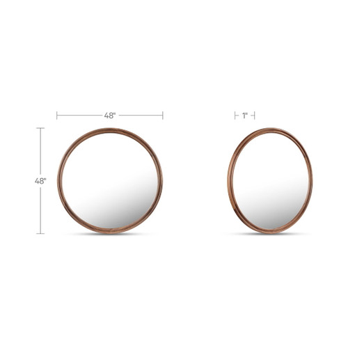 Alcott - Round Accent Mirror Large - Walnut