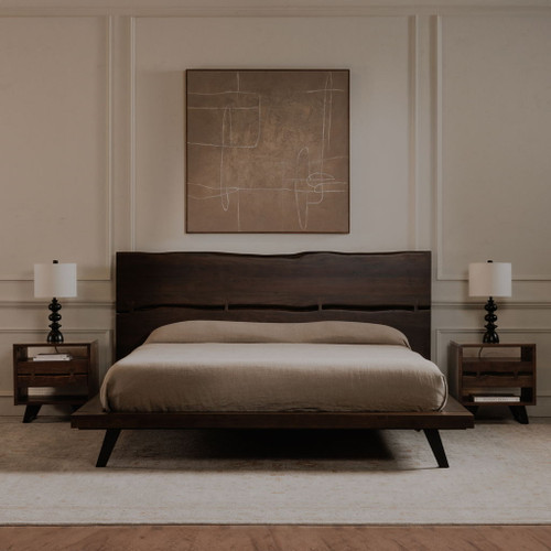 Madagascar - Queen Platform Bed - Dark Brown