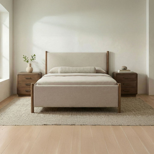 Warren - Queen Panel Bed - Beige
