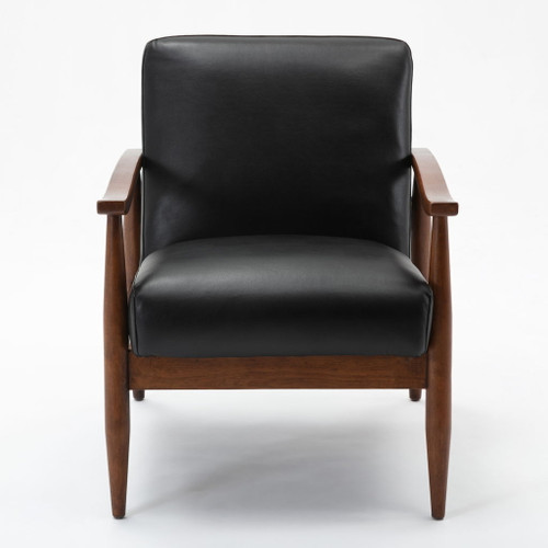 Archer - Accent Chair With Wood Arms - Black