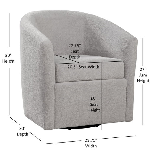 Oaklynn - Barrel Style Swivel Accent Chair