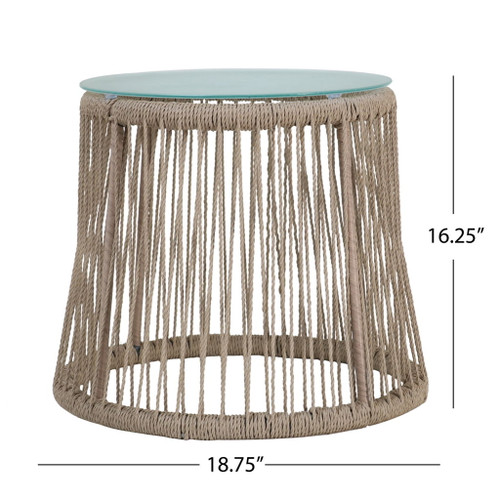 Boho Southport - Side Table With Glass Top