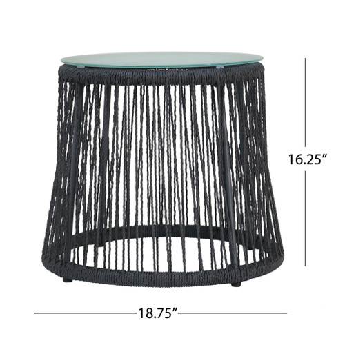 Boho Southport - Side Table With Glass Top