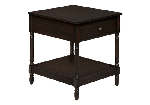 Accent - Table, 2 Tier, Square, Traditional - Walnut