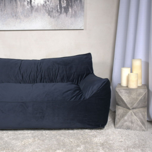 Fila - Velveteen Oversized Seater Bean Bag Chair With Armrests