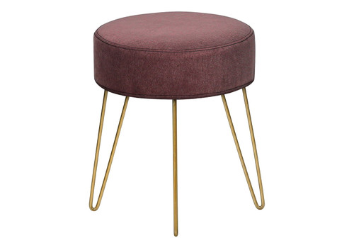 Ottoman, Pouf, Footrest, Foot Stool, Round Gold Metal Legs, Contemporary, Modern