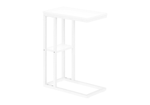 Accent Table, C - Shaped, Marble Look Contemporary & Modern Convenient Design