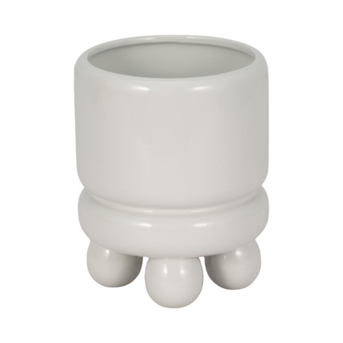 7" Knobby Footed Planter - White