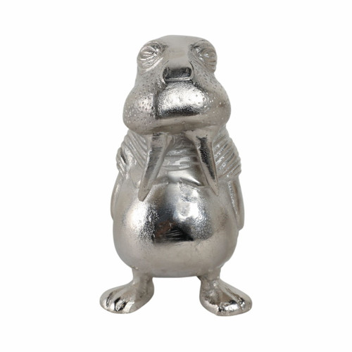 9X5" Metal Walrus - Silver