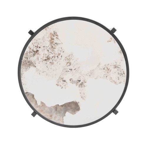 Elegant Round Table With Sintered Stone Top & Sturdy Metal Frame