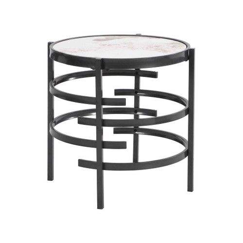 Elegant Round Table With Sintered Stone Top & Sturdy Metal Frame
