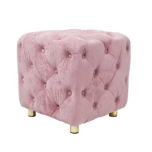 Modern Velvet Upholstered Ottoman, Exquisite Small End Table, Soft Foot Stool, Dressing Makeup Chair, Comfortable Seat For Living Room, Bedroom, Entrance