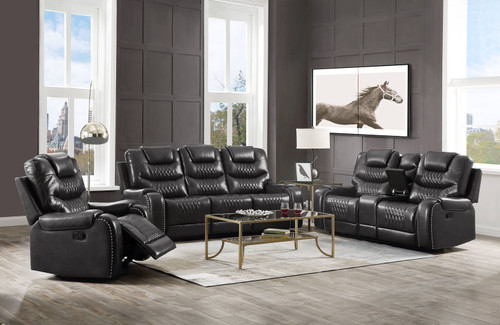 Braylon - 3 Pieces Living Room Set, Manual Recliner - Brown