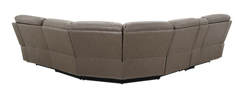 Kantu - Synthetic Leather Motion Sectional Sofa - Brown