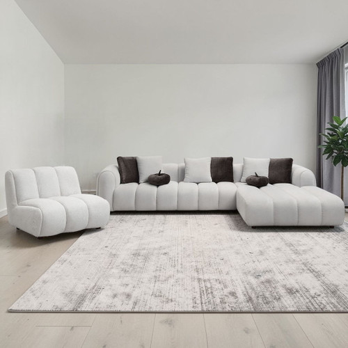 Manilla - Sectional Sofa With Chair - Ivory White