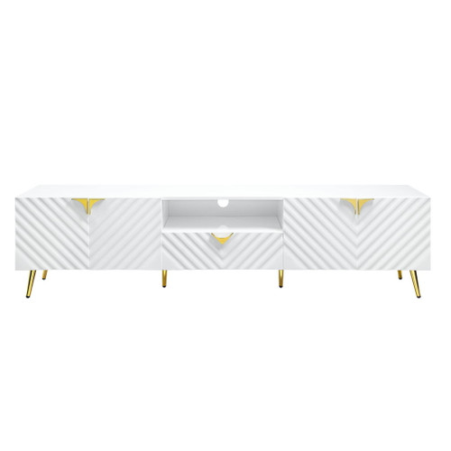 Gaines - High Gloss TV Stand - White