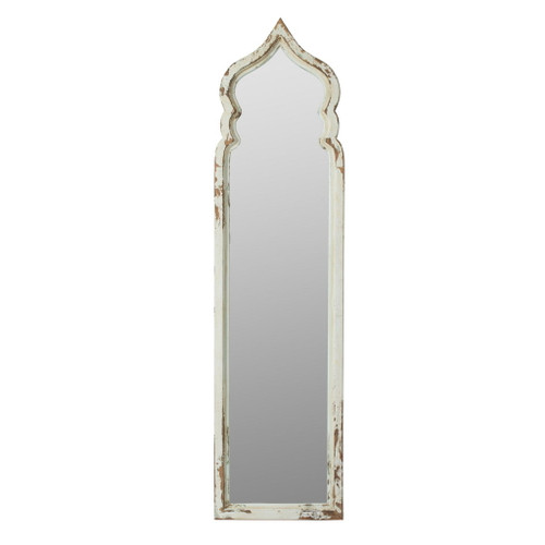 Oversized Full Length Floor Mirror, Vintage Shabby Chic Wooden Frame For Leaning, Bedroom, Living Room - White