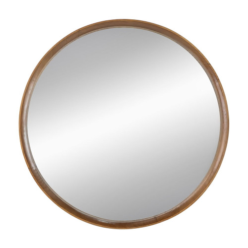 Round Wood Mirror, Wall Mounted Mirror Home Decor For Bathroom Living Room