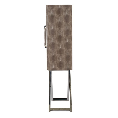 Cabinet - Silver - Faux Leather