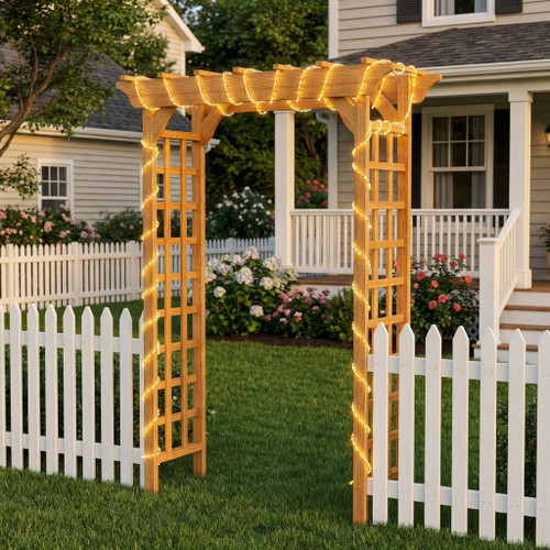 Arbor, Wedding Arch For Ceremony, Trellis For Plant Climbing, Christmas Decor Pergola For Garden Backyard - Yellow