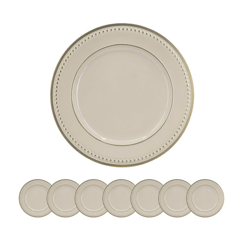 Plastic Charger Plate (Set of 8) - Cream