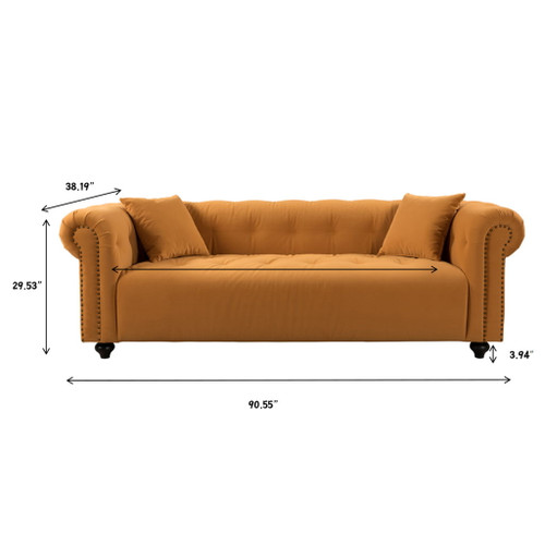 Vintage Medieval Style Sofa, Chesterfield Design, With 2 Throw Pillows