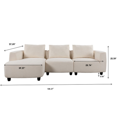Mid-Century Modern 3 Seater Sofa With Recliner