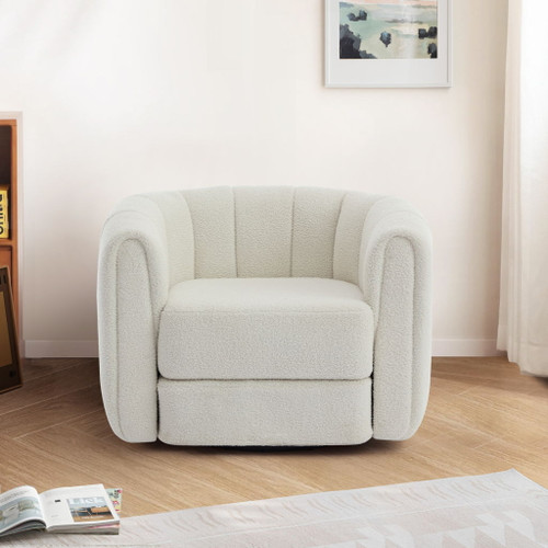 Swivel Accent Chair Wide Upholstered For Living Room