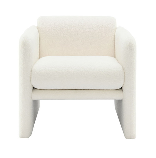 Arm Chair With Waved Arms, Metal Decoration On Both Side Arms