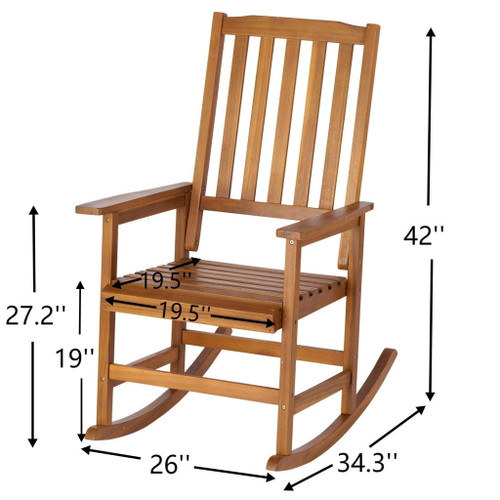 Acacia Indoor Rocking Chair, Outdoor Solid Patio Furniture