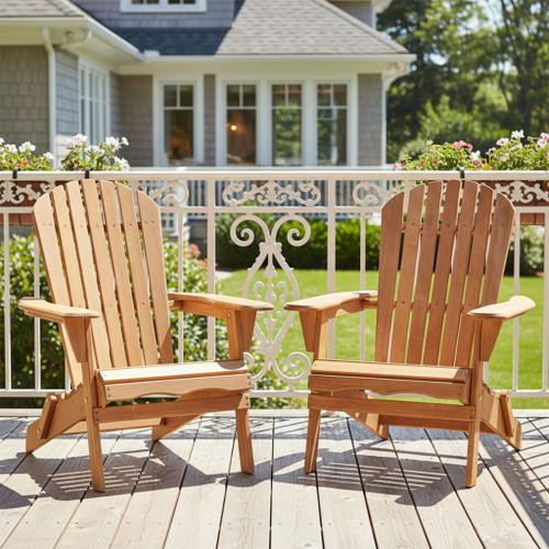 Oversize Outdoor Folding Adirondack Chair, Patio Chair For Garden