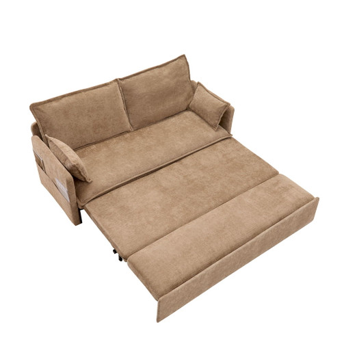Pull Out Sofa Bed, Corduroy Convertible Sleeper Sofa Couch, Side Storage, And USB / C - Type Charging Ports Chair