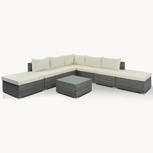 8 Pieces Outdoor Patio Furniture Conversation Wicker Sofa Set