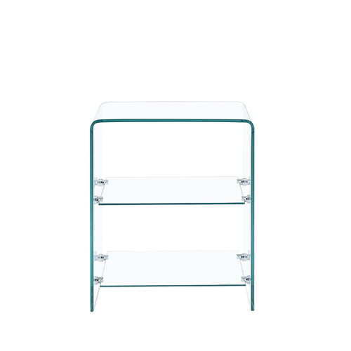 Tempered Clear Bent Glass Side Table Sofa Table, Multi Purpose Use, Premium Tempered Glass - Transparent