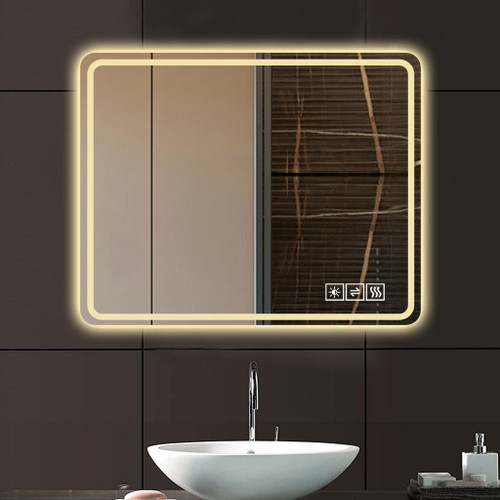 LED Bathroom Mirror, Anti Explosion Glass, Rust Resistant, Anti Fog, Tri Color