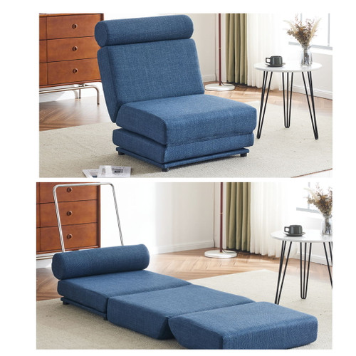 Foldable Single Chair Sofa Bed With Pillow, Easy To Store, Breathable And Wearable