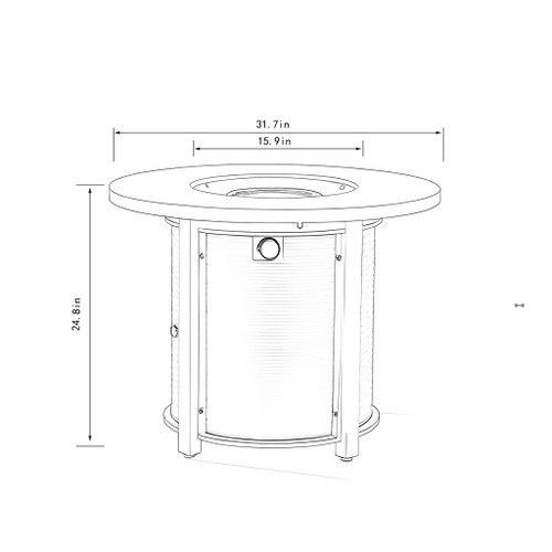 Propane Gas Fire Pit Table, 50000 Btu Round Steel Fire Pit